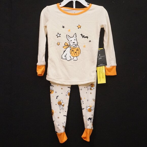 Laura Ashley 2 Piece PJ Set Scottie Dogs with Pumpkins Halloween Print Girl’s 2T - Picture 1 of 8